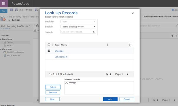 Field Security Look Up Records In Microsoft Dynamics 365 - AhaApps