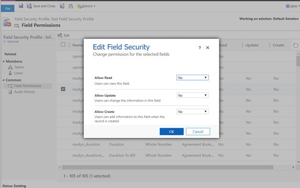 Edit Field Security In Dynamics CRM - AhaApps