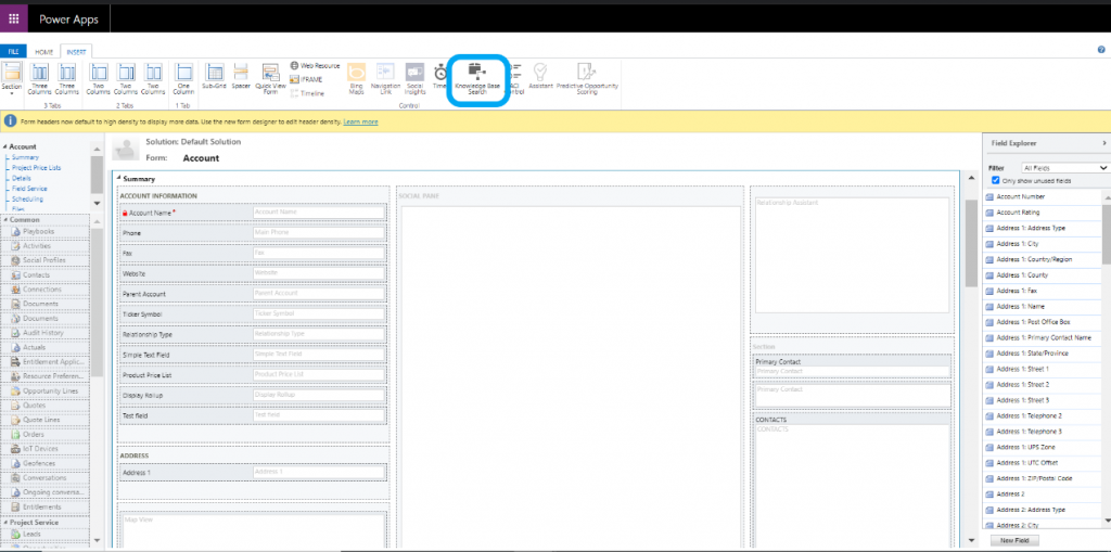 Knowledge Base Search Control To Form In Dynamics 365 - AhaApps
